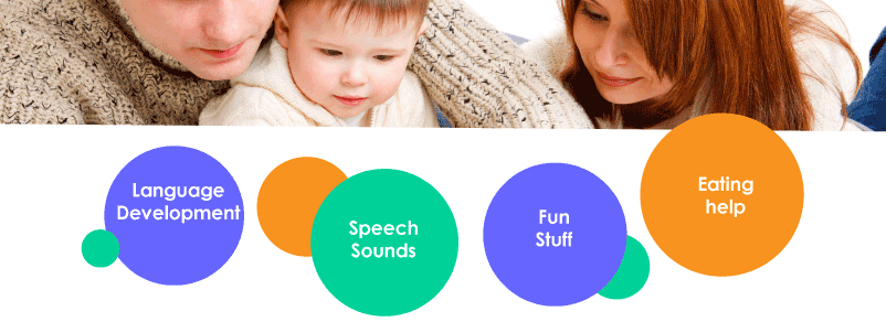 Banner advertising Language Development, Speech Sounds, Fun Stuff and Eating help